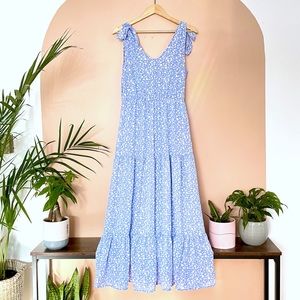 Spring powder blue midi dress